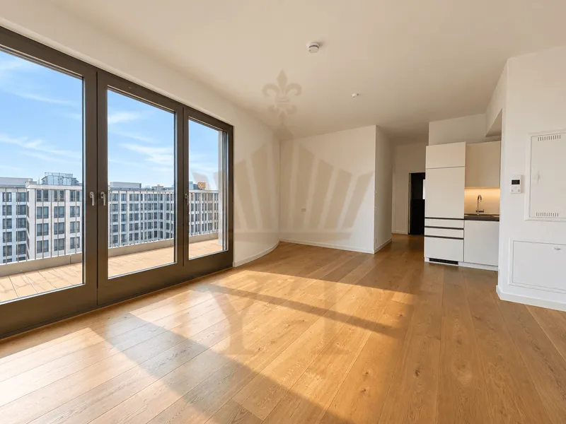 Moderne 3-Zi Wohnung | hochwertige EBK | geschwungener Süd-West Balkon | QAN am Nordbahnhof — photo 1